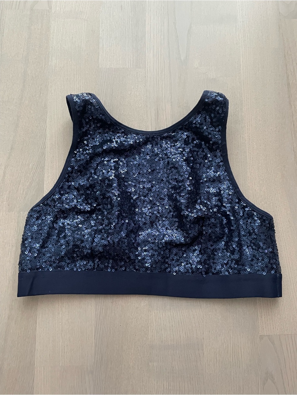 Aerie (AE) Sequinned Crop Tank Top / Bralette / Sports Bra in Navy
